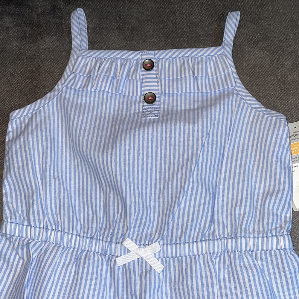 Carter’s 12 month Baby Girl spaghetti strap romper. - Picture 3 of 6